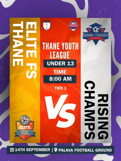 Our U13 team is focused and ready to take on Rising Champs in the Thane Youth League. We play with heart and give our best.