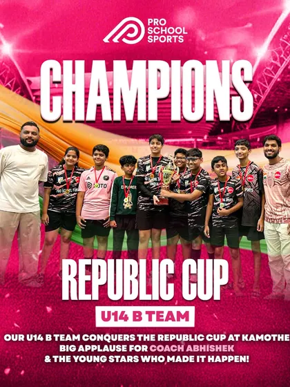 Champions of the Republic Cup! This is what happens when talent, hard work, and teamwork come together. We are incredibly proud of our U14 B team and Coach Abhishek for this fantastic victory.