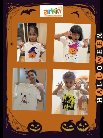 More proud artists from our Halloween event. It is wonderful to see the variety of designs and the confidence with which they show off their frightfully fun creations.
