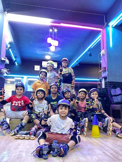 Another happy group shot of our young skaters. We are a family here at Black Diamond Dance Centre.