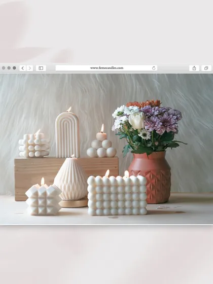 From modern bubble candles to elegant arch designs, I create a wide range of sculptural candles that double as decor. These pieces are perfect for adding an aesthetic touch to your home or event.