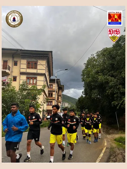 A closer look at our players during a high-altitude conditioning run in Bhutan. You can see the determination on their faces. This is the relentless effort that shapes champions for tomorrow.