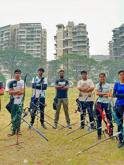 You'll be joining a community of passionate archers. This is part of our Drona Archery team, a group of dedicated students who train together, support each other, and share a love for the sport.