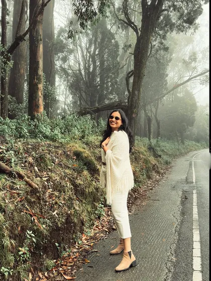 Another beautiful shot from our Ooty vacation, this time on a foggy forest road. The aesthetic quality of this image shows my eye for creating visually appealing content that captures the mood and atmosphere of a location.