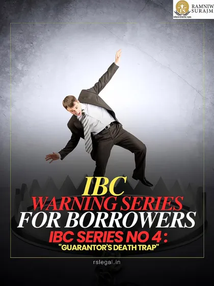 This visual from our IBC Warning Series illustrates the "Guarantor's Death Trap." It serves as a stark reminder that signing as a guarantor can lead to the auction of your most valuable assets, including your home.