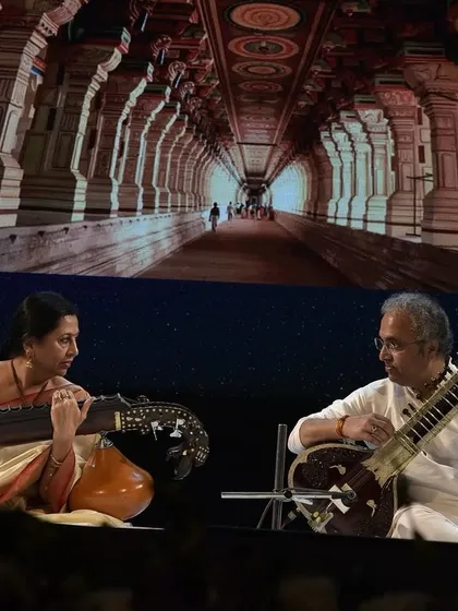 A special Hindustani-Carnatic jugalbandi, uniting the musical traditions of North and South India. This performance with the wonderful veena artist Dr. Suma Sudhindra was a beautiful exploration of shared culture.