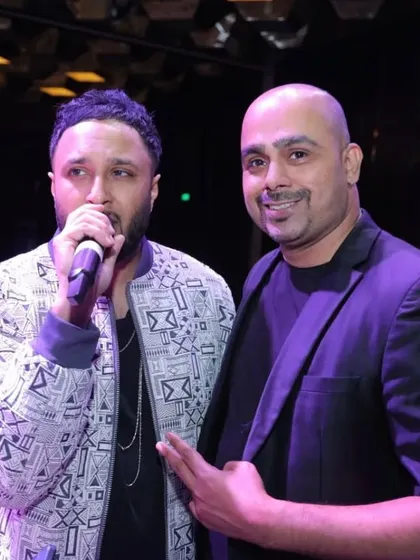 Backstage with Bollywood singer Ash King. Performing at corporate award shows with such talented artists is always a highlight.