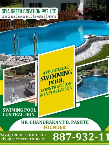 I offer affordable swimming pool construction and installation. This image shows an above-ground style pool, which can be a great option for certain spaces. We can discuss all possibilities for your property.