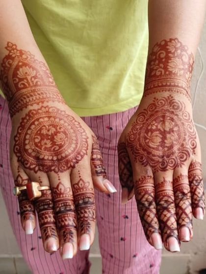 A beautiful mandala design for Diwali, showing the rich stain and intricate patterns.