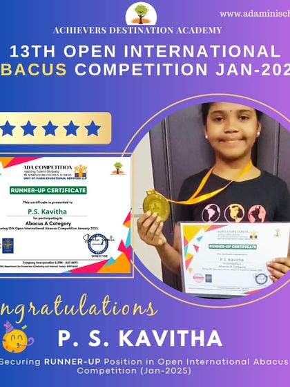 Achievers Destination Academy - Mental Math & Speed Calculation Our Star Achievers: Competition Winners & Graduates photo 11