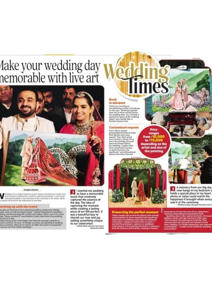 A closer look at our feature in Wedding Times. It highlights how a live painting can make your wedding day truly memorable.