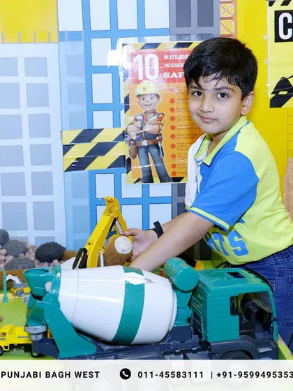 Our construction play area is a favorite spot for little builders to get to work during a party.