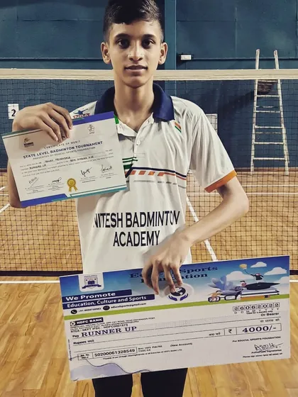 Tanay Mehendale as the runner-up in the Maharashtra open State level tournament. Competing and placing in open category events shows a high level of skill.