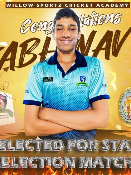 Congratulations to Abhinav on being selected for the state selection match. This is a critical step towards representing Karnataka, and we are proud to have guided him here.