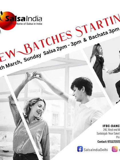 An announcement for our March beginner batches in Salsa and Bachata. We welcome new students every month.