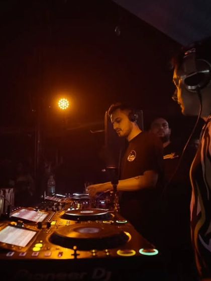 In the zone with my fellow DJ. These sessions are about listening and reacting, creating something together that you couldn't create alone.