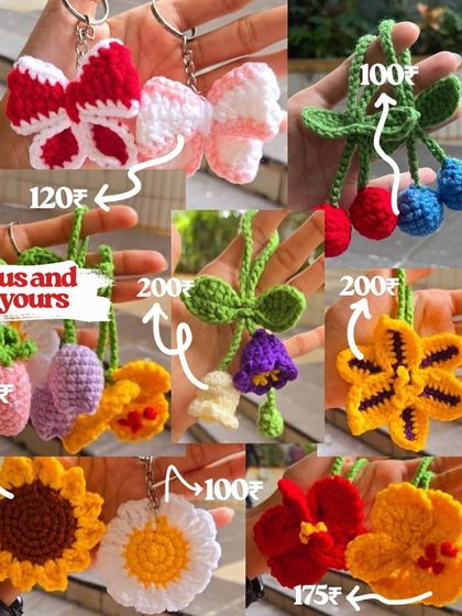 I love making these floral keychains. This picture shows a variety including sunflowers, daisies, hibiscus, and butterfly designs.