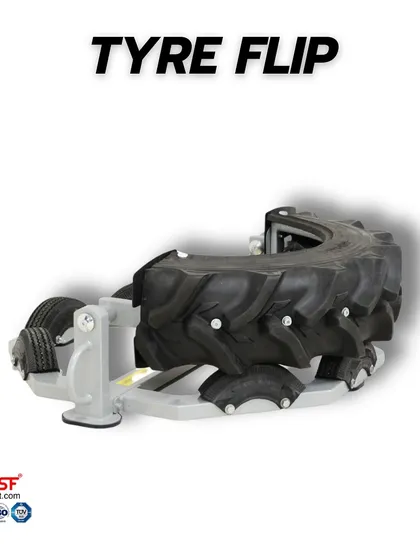 A side view of the MSF Tyre Flip machine.