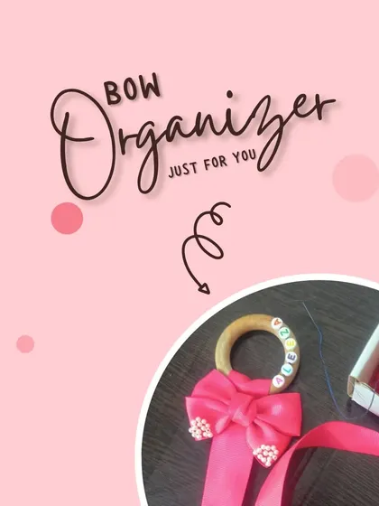 Our bow organizer is the perfect solution for a growing clip collection. You can even personalize it with a name on the wooden ring.