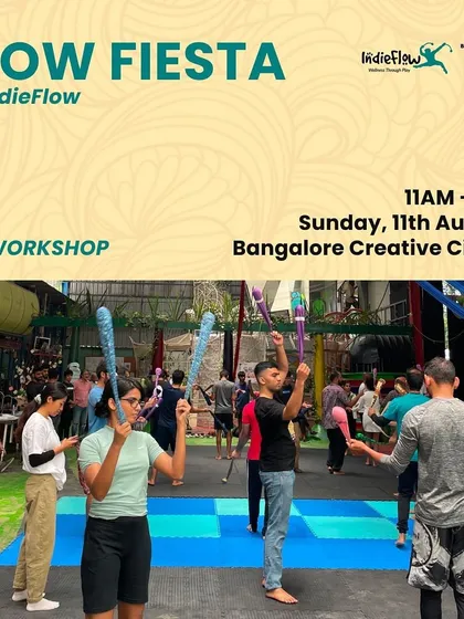 Here's a snapshot from one of our Poi workshops at Bangalore Creative Circus. We focus on getting the fundamentals right, like plane control, so you can build a strong foundation for your flow journey.