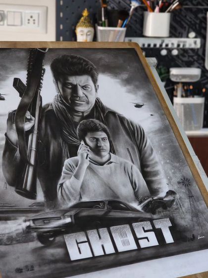 The 'Ghost' sketch on my drawing board.