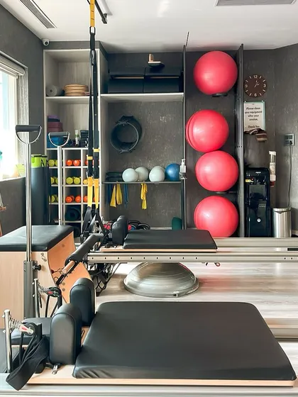 Our equipment corner is neatly organized and ready for your workout. We believe a tidy space helps create a clear and focused mind.