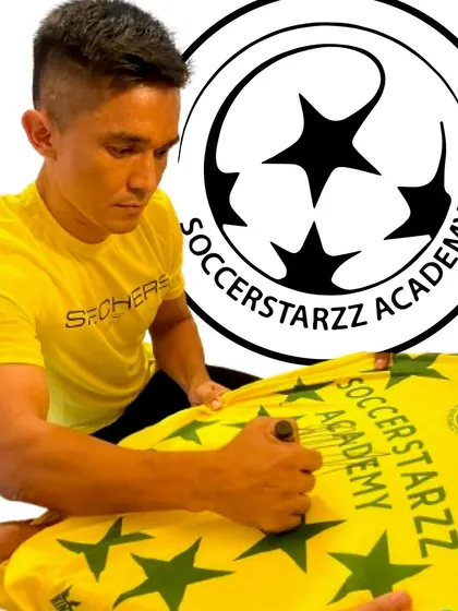 A graphic celebrating the signed jersey from Indian captain Sunil Chhetri. An honor that inspires our entire academy.