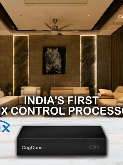 At the heart of our system is the CX1, India's first KNX Control Processor. This powerful device is the brain of your smart home, ensuring all components work together reliably and intelligently for a truly seamless automation experience.