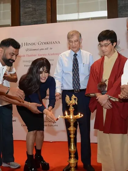 International celebrity Ms. Simran Ahuja joins our guests in lighting the lamp, gracing the occasion with her presence and charismatic words of encouragement.