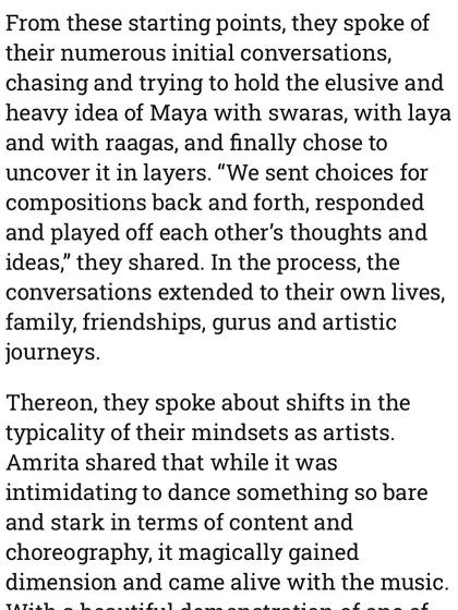 An excerpt from the Deccan Chronicle article, where we shared how we sent compositions back and forth, playing off each other's ideas until the piece came alive with the music.