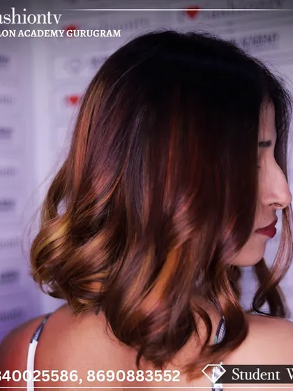 This beautiful balayage and soft wave styling on a shoulder-length bob was created by one of our students. We teach the most current and commercially popular hair coloring and styling techniques that clients are asking for right now.