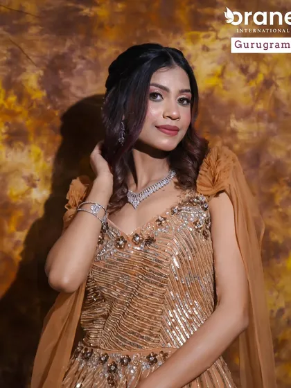 This student created a warm, bronze-toned party look. It's a universally flattering style that is a must know for any professional makeup artist.