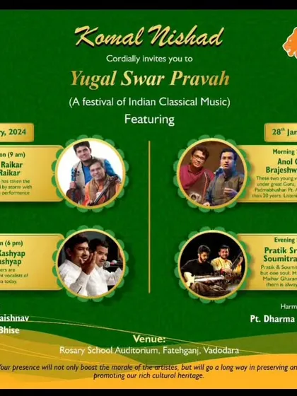 A gallery of posters from various concerts and festivals I've been a part of. This includes events like the Saptak Festival, Vasantotsav, Dover Lane Music Conference, and tours across the UK and USA.