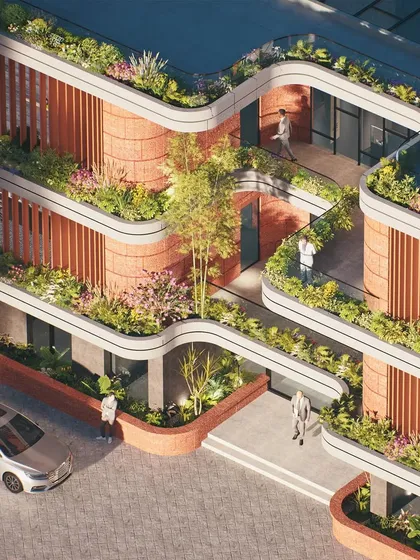 A render of an Administration and Welfare Block for an industrial estate. This project shows how form, material, and structure can come together to build a sense of community in a public space.