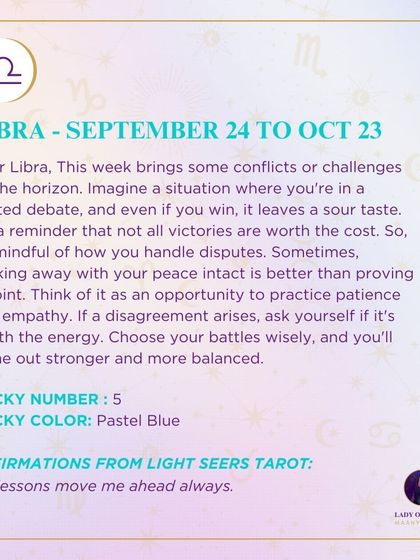 A weekly tarot reading for Libra about handling conflicts and challenges. It's a reminder that not all victories are worth the cost and that peace is often the greater prize.