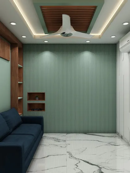 A versatile room featuring a Murphy bed that folds up to reveal a comfortable sofa, perfect for a guest room or studio apartment.