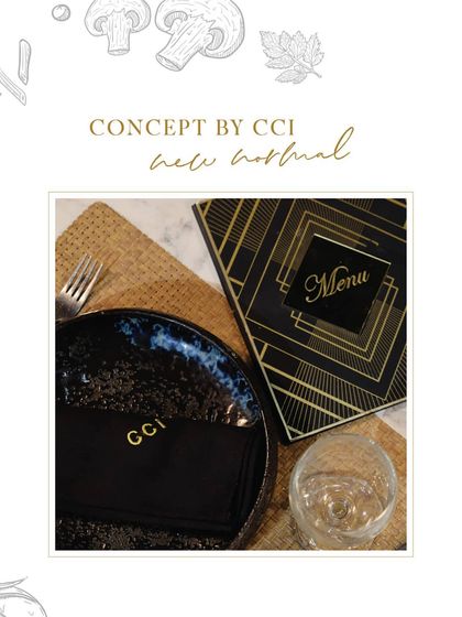 A visual representation of our 'New Normal' concepts. The elegant place setting with a custom menu signifies our ability to deliver a luxurious dining experience while adhering to the highest standards of safety and hygiene.