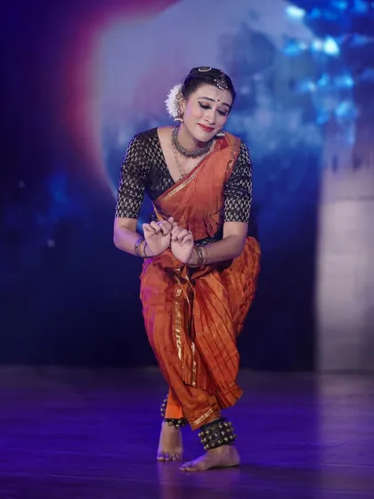 A continuation of the motherhood theme, showing a moment of deep affection and care. The soft expression and cradling gesture are examples of how I use abhinaya (expression) to tell a story.