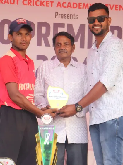 Another one of our top batsmen receiving his award for being the best in the tournament.