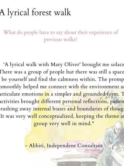 These are more reflections from people who have joined my walks. Their words speak to the soul-nourishing, meditative, and connecting power of blending poetry with nature. I am so grateful for their willingness to share their experiences.