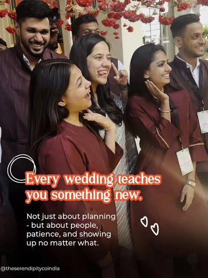 A candid shot of our team. Every event teaches us something new, not just about planning, but about people, patience, and the importance of showing up for each other no matter what.