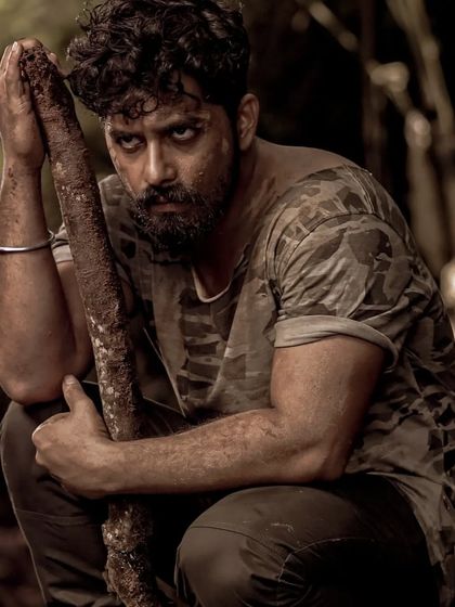 A raw and intense series featuring an actor in a rugged, "mass look." The dirt, dramatic lighting, and intense expression are designed to build a strong character persona.