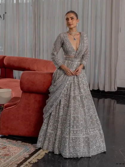 Meraj Couture - Luxury Occasion Wear Gilded & Golden Lehengas photo 26