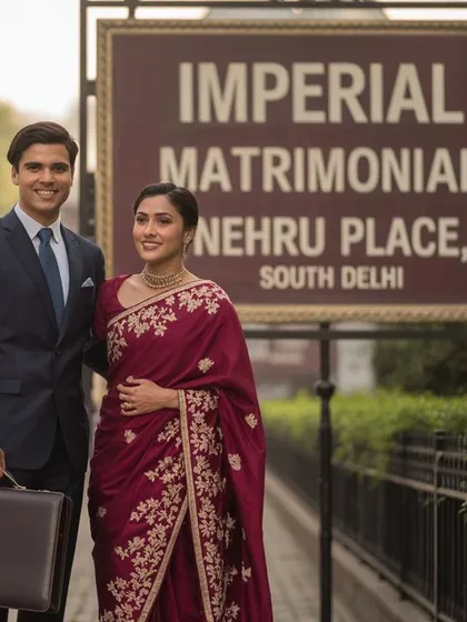 A glimpse of our presence in Nehru Place, South Delhi. This image of a happy, professional couple represents the elite clientele we serve from our established office.