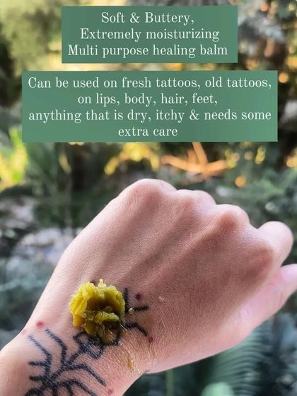 The texture of our upgraded Hemp Jelly Tattoo Balm is soft and buttery. It's a multi-purpose healing balm for tattoos, lips, or any dry, itchy spot that needs extra care.