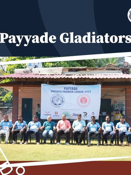 The Payyade Gladiators team sits for a formal team photo at the Parents Premier League 2023.