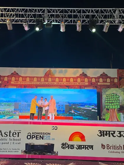 We were honored to receive an award for our successful organization of the Ram Lila 2024 at Gaur City.