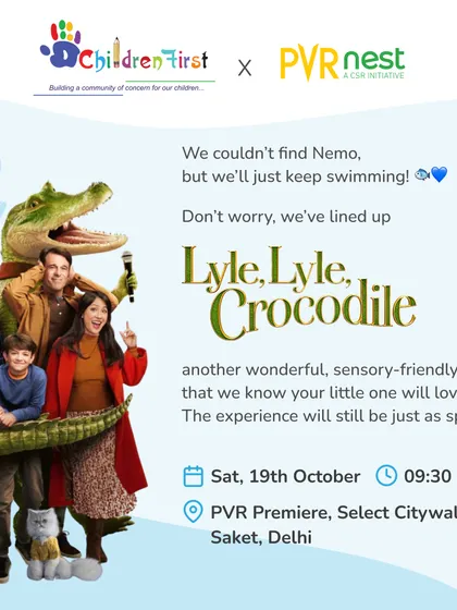Sometimes plans change, but the magic stays. When one film was unavailable, we quickly arranged another wonderful, sensory-friendly movie, 'Lyle, Lyle, Crocodile', ensuring the special experience continued for our families.