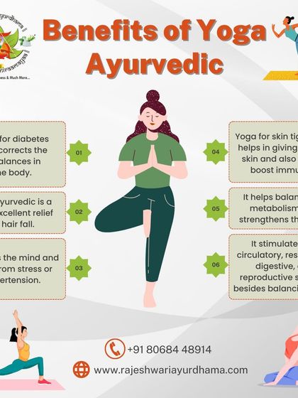 Ayurvedic yoga offers targeted benefits for various health concerns. It can help correct imbalances related to diabetes, reduce hair fall, tighten skin, and stimulate the circulatory and digestive systems.