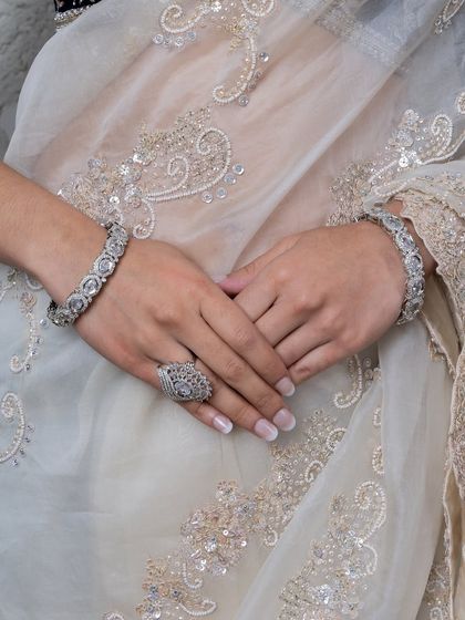 A statement of luxury and elegance. This image shows our all-diamond ring and bangles, crafted with intricate detailing to add a graceful touch to any formal look.